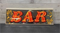Vintage Mirrored Bar Sign 18" Long X 6" High