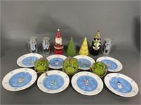 Decorative Lights and Christmas Plates