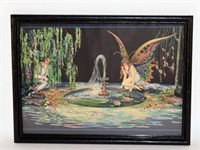 Framed Tsanya Art Deco Fairy Lithograph Print