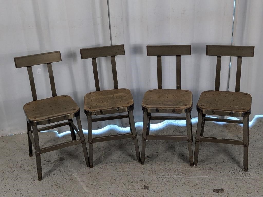 (4)Matthews Metal Patented Finish Dining Chair