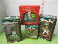 LOT OF 4 CHRISTMAS ORNAMENTS IN BOX