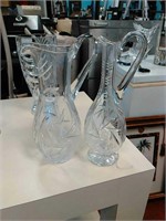 Pair cut crystal pitchers