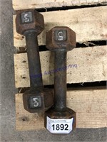 PAIR OF 5 LB HAND WEIGHTS
