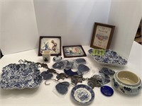 2 Staffordshire dishes, Dutch scene tiles and more