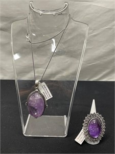 Amethyst Ring And Pendant
