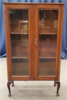 Small Vintage Cherry Curio Cabinet