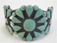 Navajo SS & Turquoise Bracelet - Hallmarked