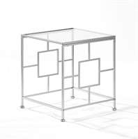 Oligsky 20" W Glass Table Glass-Top Side Table