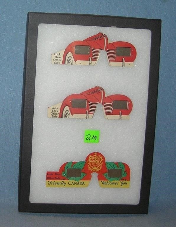 3 early auto & travel related diecut 3D glasses