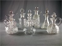 Vintage Glass Oil and Vinegar Decanters