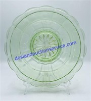 Green Depression Glass Platter
