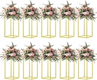 10 Pcs 15.75inch Gold Metal Flower Stand