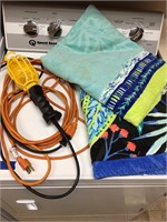 Extension Cord/Light and 2 Beach Towels