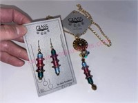 NOS - Handmade Glass beads necklace & earrings
