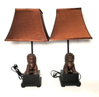 Pair resin Food Dog Table Lamps