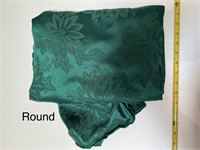 Round Green Christmas Tablecloth