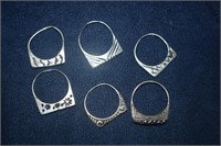 (6) Sterling Silver Rings  Sizes 6-1/4, 7 & 7-1/2