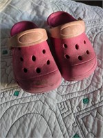 Pink Crocs size 11 youth
