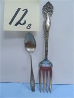 Sterling Silver Fork, Meat Fork & Spoon