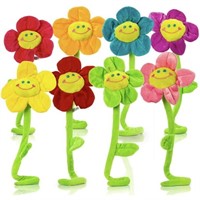 2.5 x 5 x 6  8pc ToySharing Plush Flower Bendable