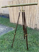 Polished Brass Telescope on Stand