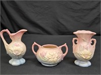 Hull Art Pottery Magnolia Vase, Cream & Sugar