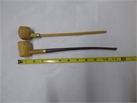 Pair of corn cob pipes