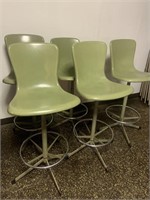 5 retro Cosco adjustable stools- BASEMENT