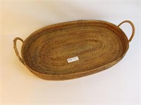 Oriental Bamboo Woven Basket - 16" x 25.5"
