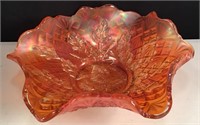 Nesting Swan Carnival Glass Bowl