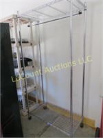 wire storage rack w bar for hanging
