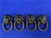 C1920 Brass Lion Head Furniture Pulls