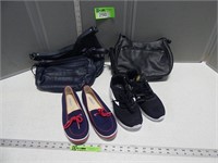 2 Pairs of shoes (both 7 1/2), 3 purses