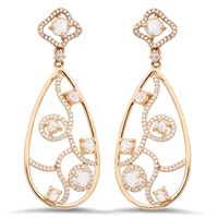 Full and Rose cut diamonds earrings