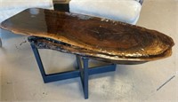Live Edge Table with Metal Base