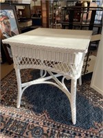 White Wicker Table