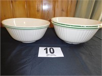 2 LARGE BOWLS STAMPED CHURCH GRESLEY, MADE IN