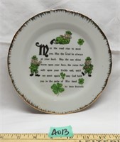 Vintage LEGO Japan Irish Blessing Plate