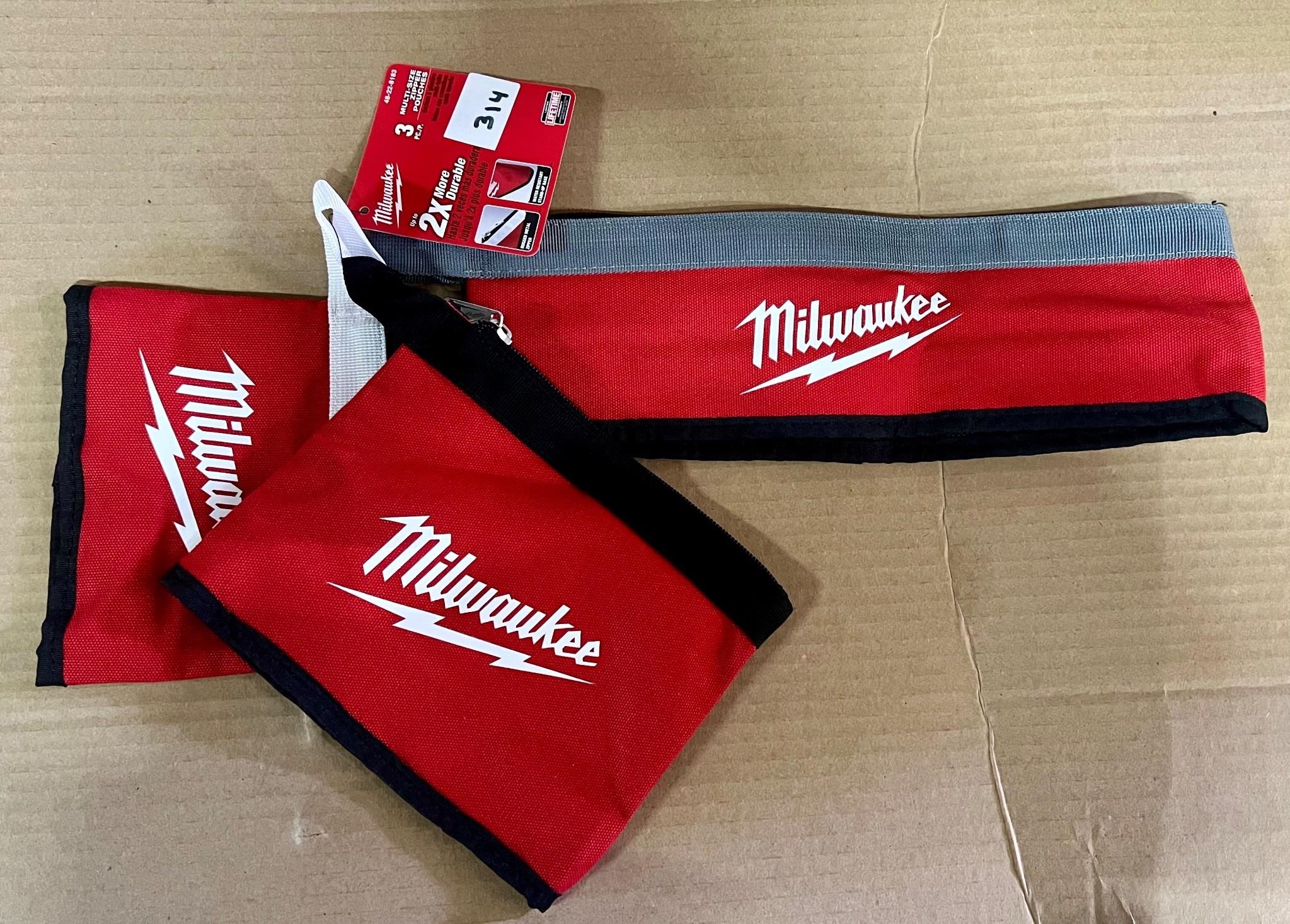 Milwaukee 3pc Multi Size Zipper Pouches