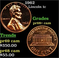 Proof 1962 Lincoln Cent 1c Grades GEM++ Proof Came