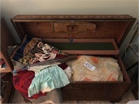 Franklin Hope Chest w/ Blankets, Rug, Baby Dresses