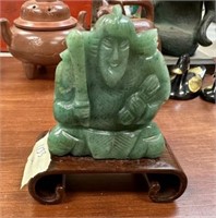Chinese Jadeite Style Carved Warrior