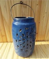 Blue Rustic-Distressed Style Lantern Ceramic