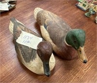 Tricia Dempsey 1984 Signed Carved Ducks