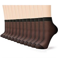WFF8323  G&Y Ankle Nylon Socks for Women (12 Black