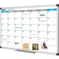 XBoard Magnetic Calendar Whiteboard 36" x 24" - Mo