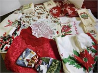 Christmas table cloths, place mats, towels