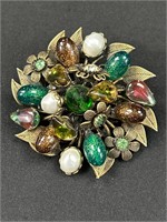 Vintage Cluster Brooch floral theme Brooch