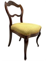 Vintage Carved Wooden Upholstered Chair