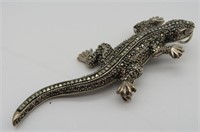 Sterling Marcasite Gecko Brooth/Pendant - 16gr,